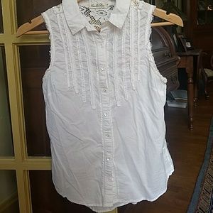 White button up shirt.